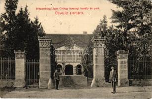 1909 Dárda, Schaumburg-Lippe György hercegi kastély és park. Arady Lajos kiadása / castle and park (EK)