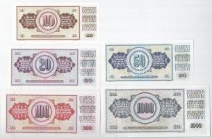 Jugoszlávia 1968-1986. 10D-1000D (5xklf) T:I-II
Yugoslavia 1968-1986. 10 Dinara - 1000 Dinara (5xdi...
