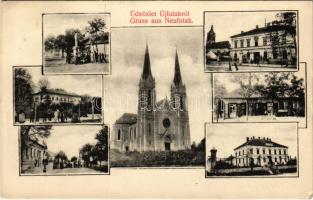 1909 Futak, Futtak, Futog; Újfutak, templom, Franz Herdt üzlete. Josef Herdt kiadása / church, shop (EK)