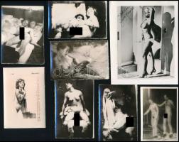 8 db erotikus / pornográf fotó, közte amatőr felvételek, 8,5x6 cm és 13x10,5 cm között