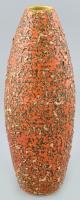 Retró Tófej váza, színes mázakkal festett kerámia, jelzés nélkül, hibátlan m:30cm