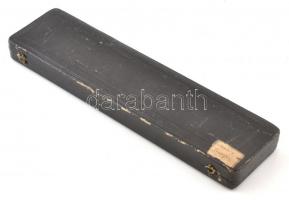 Ezüst (Ag) nyelű sültes kínáló, jelzett, dobozban, h: 28-32 cm