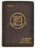 1944 Fill és Bartuska üvegműszergyár Bp. reklám naptár, határidőnapló, spirálfűzött, bejegyzésekkel