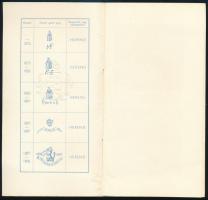 1940 Herend porcleángyár jelzéseinek bemutatása kis nyomtatvány 4p. dombornyomott címerrel