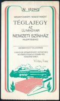 cca 1986 Téglajegy az új magyar Nemzeti Színház felépítéséhez, Kállai Ferenc színész, rendező sokszorosított aláírásával, gyűrődésekkel