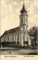 1910 Törökbecse, Újbecse, Novi Becej; Római katolikus templom. Wukow Const. fényképész felvétele és kiadása / church