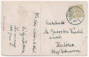 1911 Zimony, Semlin, Zemun; Postás leporello 10 mini képpel. D.M. Lewy / Postman leporello with 10 m...