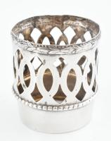 Ezüst (Ag) tartós üveg kupicás pohár, 3db, nettó: 16g, hibátlan, m: 5,5cm