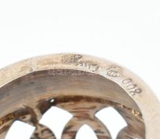 Ezüst (Ag) tartós üveg kupicás pohár, 3db, nettó: 16g, hibátlan, m: 5,5cm