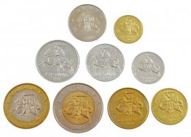 Litvánia 1991-2003. 1c-5L (9xklf) T:1-2
Lithuania 1991-2003. 1 Centas - 5 Litai (9xdiff) C:UNC-XF