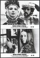 cca 1983 ,,Barbara királyné sírfelirata című lengyel történelmi film jelenetei és szereplői, 9 db vintage produkciós filmfotó, ezüst zselatinos fotópapíron, a használatból eredő (esetleges) kisebb hibákkal, 18x24 cm