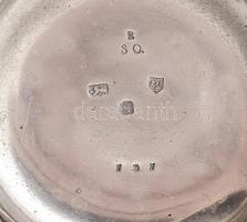 Ezüst (Ag) tokos Brookhouse zsebóra, 1850 körül, láncos szerkezettel, kulccsal, működik, jelzett. d:...