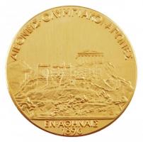 Görögország DN "1896 Olimpia" kétoldalas, aranyozott fém modern emlékérem (50mm) T:1 Greece ND "1896 Olympics" two-sided, gilt metal modern medallion (50mm) C:UNC