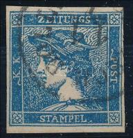 1851 dark blue Newspaper stamp type IIIb "(DET)SCH BOLL(Y)" Certificate: Strakosch, 1851 Sötétkék Hírlapbélyeg type IIIb "(DET)SCH BOLL(Y)" Certificate: Strakosch