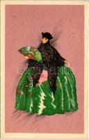 1928 Lady art postcard. Ross-Monopol 1009.