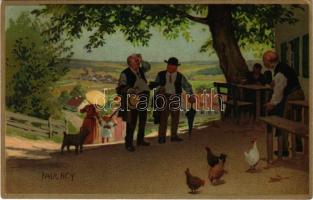1908 In der Sommerfrische Meissner & Buch Künstler-Postkarten Serie 1517. litho s: Paul Hey (EK)