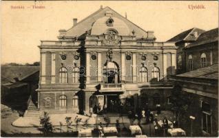 1907 Újvidék, Novi Sad; színház, vendéglő kávéház terasza. Urbán Ignác kiadása / theatre, terrace of the restaurant cafe (EK)