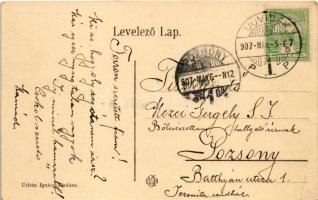 1907 Újvidék, Novi Sad; színház, vendéglő kávéház terasza. Urbán Ignác kiadása / theatre, terrace of...