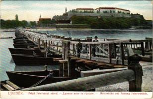 1906 Újvidék, Novi Sad; Fa hajóhíd Pétervárad várral. Schäffer Péter kiadása / pontoon bridge at the Petrovaradin castle (EK)