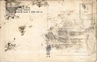 Királyháza, Korolevo, Královo nad Tisou; Fahíd "40-es sebes hajtás tilos!" táblával / wood...