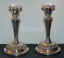 cca 1940 Gyönyörű szép ezüstözött gyertyatartó pár 19cm-es magassággal