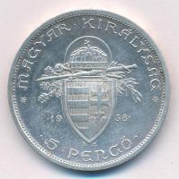 1938. 5P Ag "Szent István" T:1-,2 polírozva Adamo P8.1