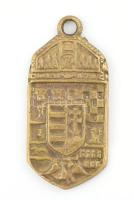 Két oldalas réz magyar címer függő 5 cm