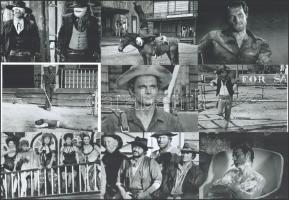 cca 1972 ,,Vigyázat, vadnyugat! című olasz - francia westernfilm jelenetei és szereplői (főszereplő: Terence Hill), 13 db filmfotó, 18x24 cm és 10x15 cm