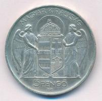 1939. 5P Ag "Horthy balra" T:1- patina, kis ph
Adamo P8.2