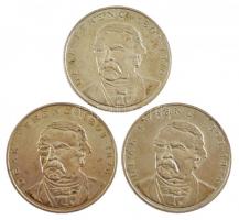 1994. 200Ft Ag "Deák" (3x) T:1-,2 patina 
Adamo F13