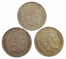 1947. 5Ft Ag "Kossuth" (3x) T:2,2- patina, ph 
Adamo F8.1