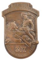 Osztrák-Magyar Monarchia 1914-1918. Fel fel vitézek a csatára - 307. Honvéd Gyalogezred bronz sapkajelvény (40x27mm) T:1-  Austro-Hungarian Monarchy 1914-1918. 307th Honved Infantry Regiment bronze cap badge (40x27mm) C:AU