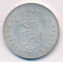 Hollandia 1973. 10G Ag "Julianna - uralkodásának 25. évfordulója" T:1- Netherlands 1973. 1...