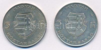 1947. 5Ft Ag "Kossuth" (2x) T:1- patina, ph
Adamo F8.1