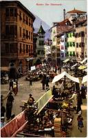 1911 Bolzano, Bozen (Südtirol); Der Obstmarkt / fruit market, Hotel Café Restaurant Zentral