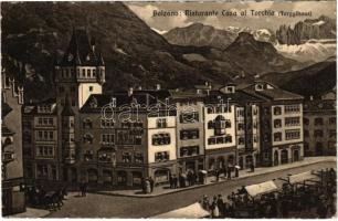 Bolzano, Bozen (Südtirol); Ristorante Casa al Torchio (Torgglhaus) / restaurant, market, advertisement (EB)