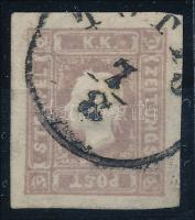1858 Hírlapbélyeg szürkéslila, type II. "TOTIS" Certificate: Strakosch (Ferchenbauer EUR 440,-), 1858 Newspaper stamp type II., greyish violet "TOTIS" Certificate: Strakosch (Ferchenbauer EUR 440,-)