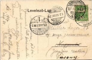 1907 Körmöcbánya, Kremnitz, Kremnica; Városkapu tér, Klein üzlete. Ritter Lipót J. kiadása / castle ...