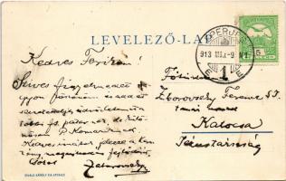 1913 Eperjes, Presov; Katolikus Rákóczi kör. Divald Károly fia / Catholic Circle