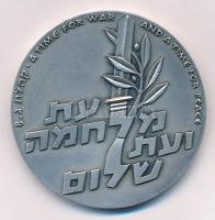 Izrael 1966. A Szuezi válság 10. évfordulója kétoldalas jelzett Ag emlékérem, peremén 2454 sorszámmal, eredeti műanyag tokban (49,54g/0.935/45mm) T:1- kis ü. Israel 1966. The Sinai Campaign 10th Anniversary two-sided marked Ag commemorative medallion with 2454 serial number mark on the edge, in its original case (49,54g/0.935/45mm) C:AU small ding
