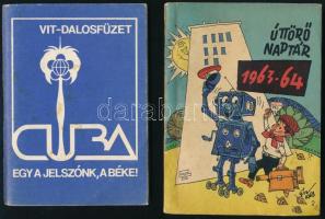 1963-64 Úttörő naptár + VIT-dalosfüzet, Ifjúsági Lapkiadó Vállalat, kiadói papírkötésben