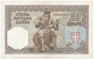 Szerbia / Német megszállás 1941. 50D T:III Serbia / German occupation 1941. 50 Dinara C:F