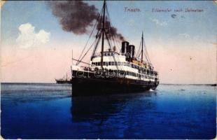 Trieste, Trieszt; Eildampfer nach Dalmatien / steamship to Dalmatia (fa)