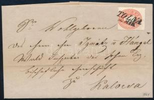 1861 5kr elfogazva levélen / with shifted perforation on cover 