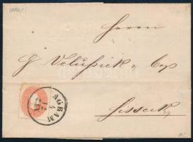1862 5kr festékfoltos, számlalevélen / with paint spots on letter with invoice "AGRAM" - Sissek