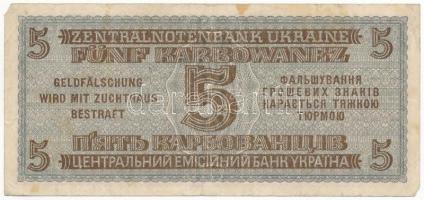 Ukrajna / Német megszállás 1942. 5K T:III 
Ukraine / German occupation 1942. 5 Karbowanez C:F Kraus...