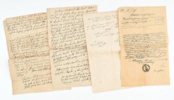 1857-1859 3 db kézzel írt adásvételi szerződés + 1898 Fizetési meghagyás