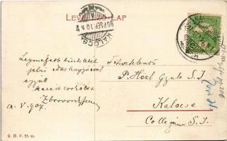 1907 Nagyszombat, Tyrnau, Trnava; Érseki főgimnázium, üzletek / school, shops