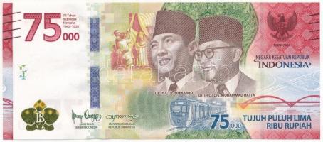 Indonézia 2020. 75.000R A függetlenség 75. évfordulója emlékbankjegy T:I Indonesia 2020. 75.000 Rupiah 75th anniversary of the independence commemorative note C:UNC