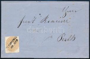 1863 15kr levélen / on cover MITROWICZ Certificate: Goller